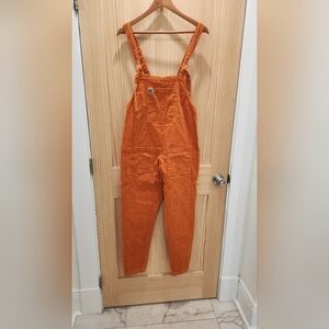 Lucy & Yak Vibrant Orange Corduroy Overalls